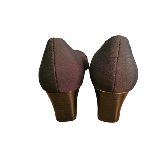 Herman Geist Navy Blue slip-on block heel shoes silver accent woman size 8.5 - Picture 6 of 9